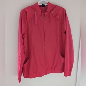 Reebok Hot Pink Windbreaker Light Jacket Women's Size L